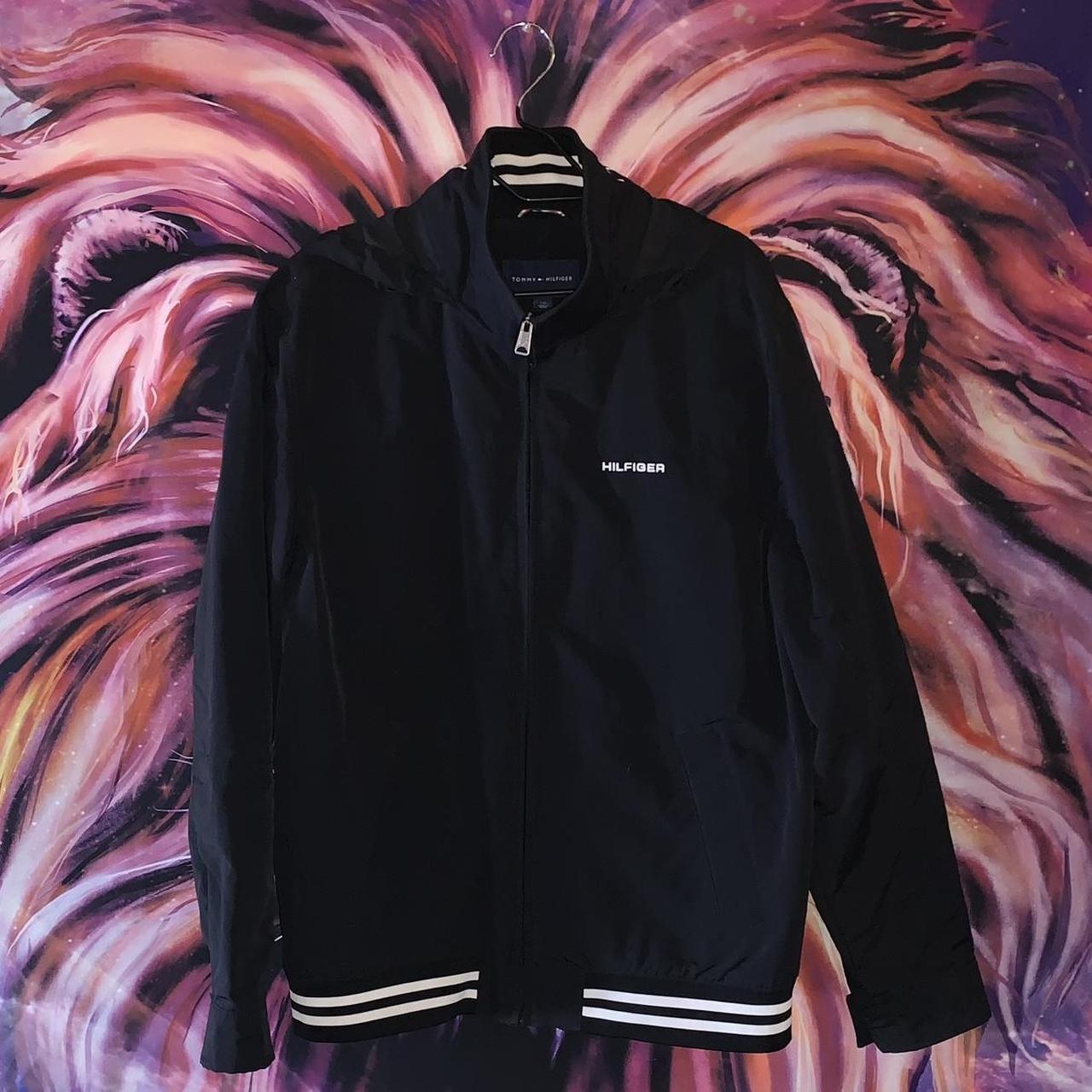 Tommy Hilfiger Men's Black and White Jacket | Depop