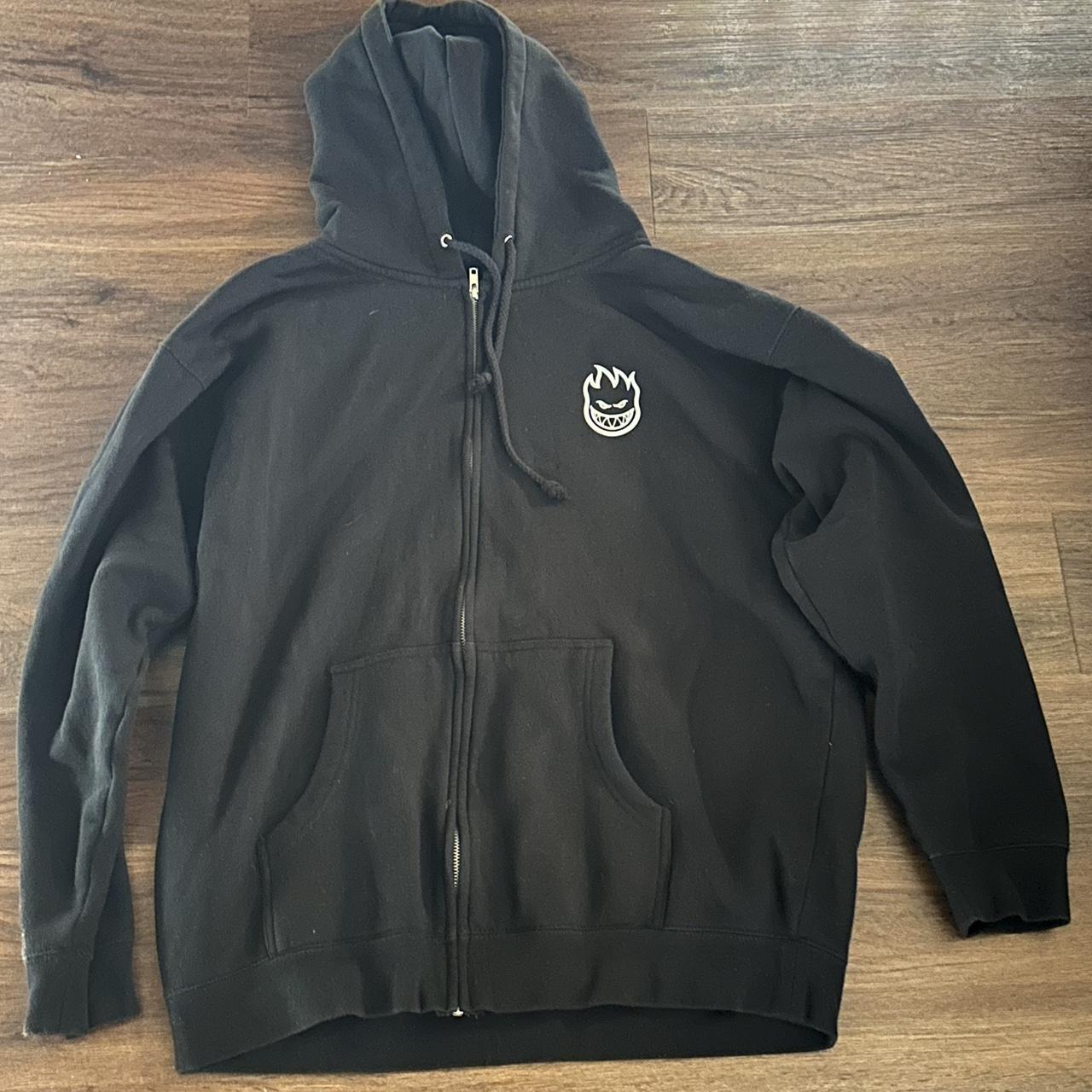 Spitfire Black Zip up Hoodie Worn twice - Depop