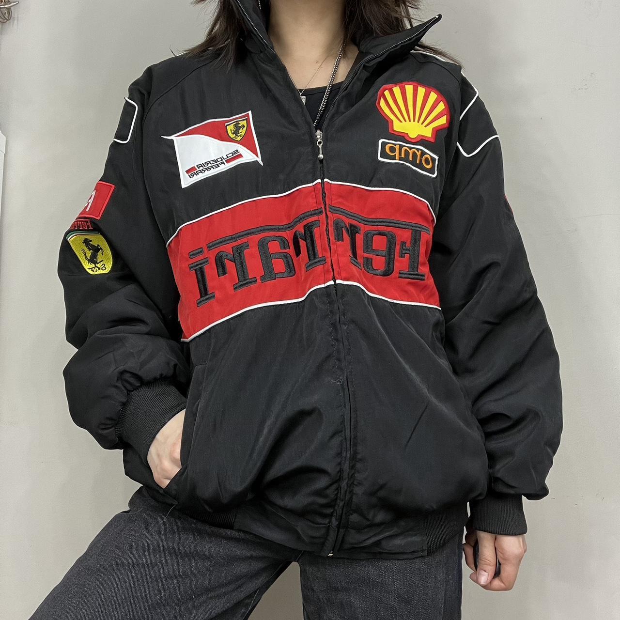 Ferrari Women's Black and Red Jacket | Depop