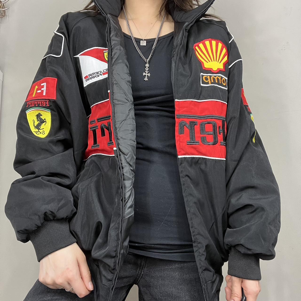 Ferrari Women's Black and Red Jacket | Depop