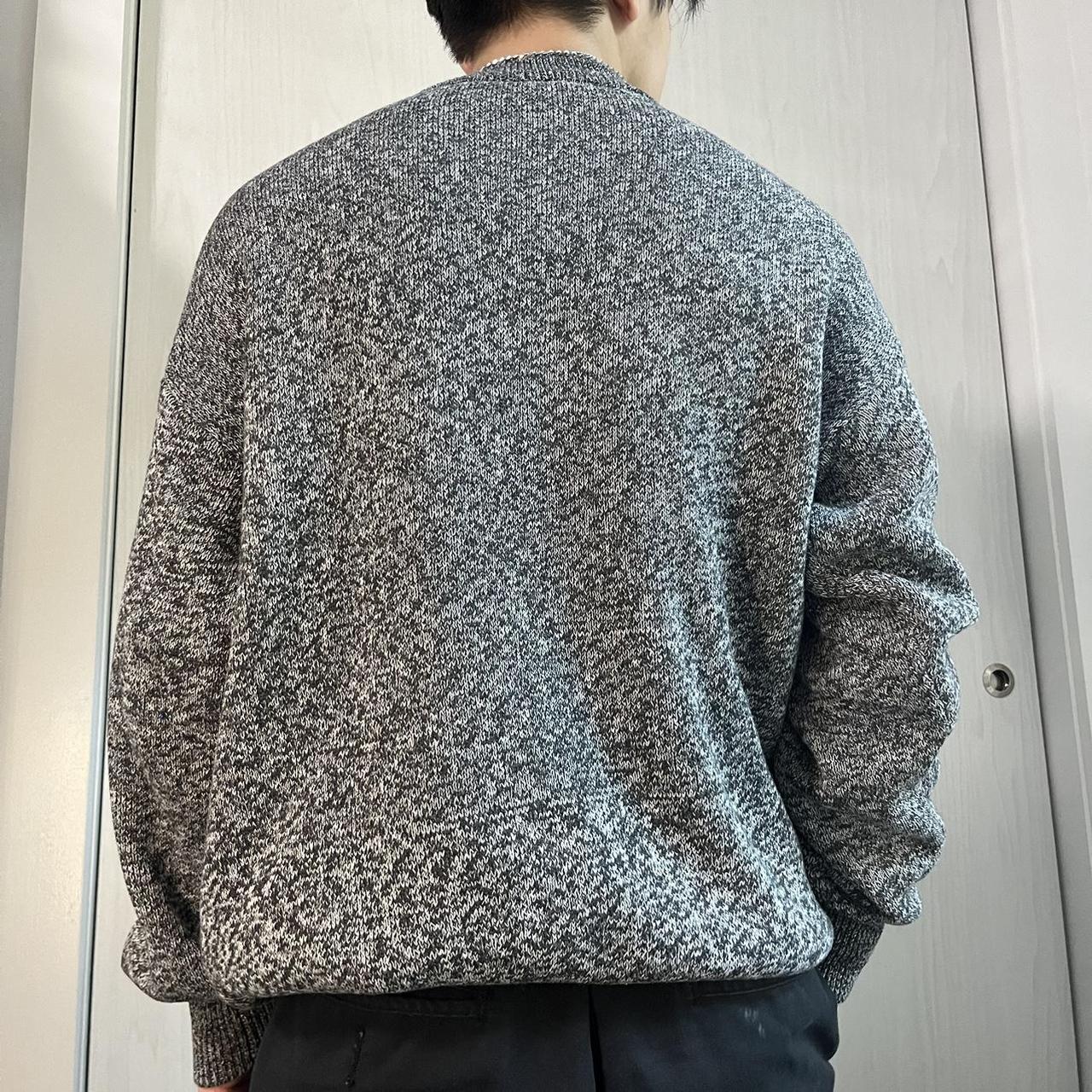 Essentials Men's Grey and Cream Jumper Depop