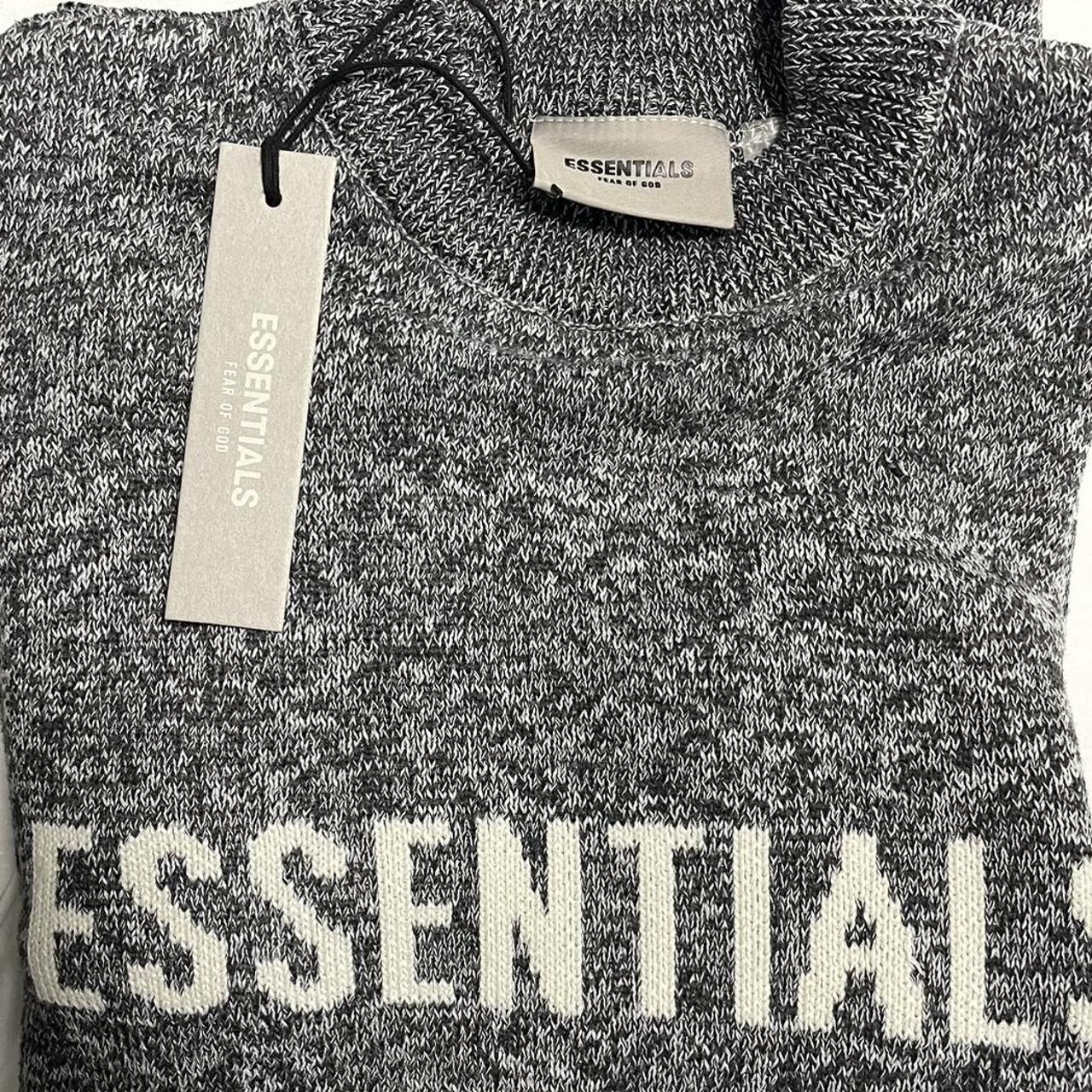 Essentials Men's Grey and Cream Jumper | Depop