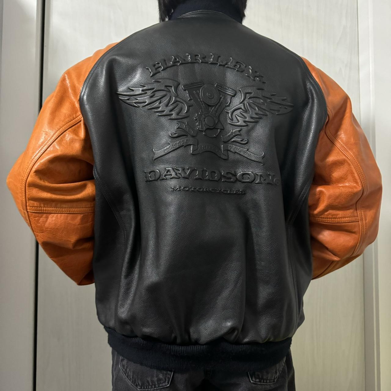 Harley davidson embossed outlet leather jacket