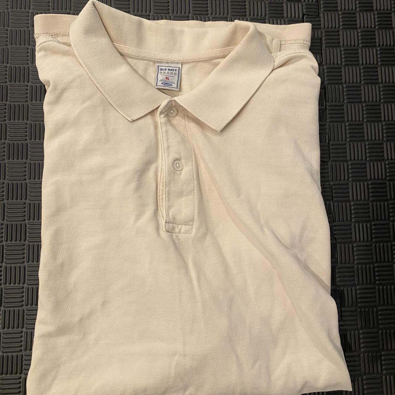 Old Navy Men's Cream and Tan Poloshirts Depop