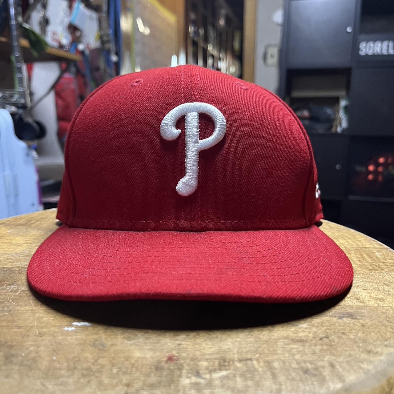 Two Toned Phillies Fitted Hat 7 3/8 Custom made - Depop