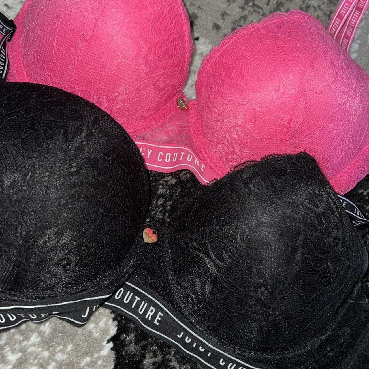 Buy Juicy Couture women 2 pcs padded all over print bra black pink Online