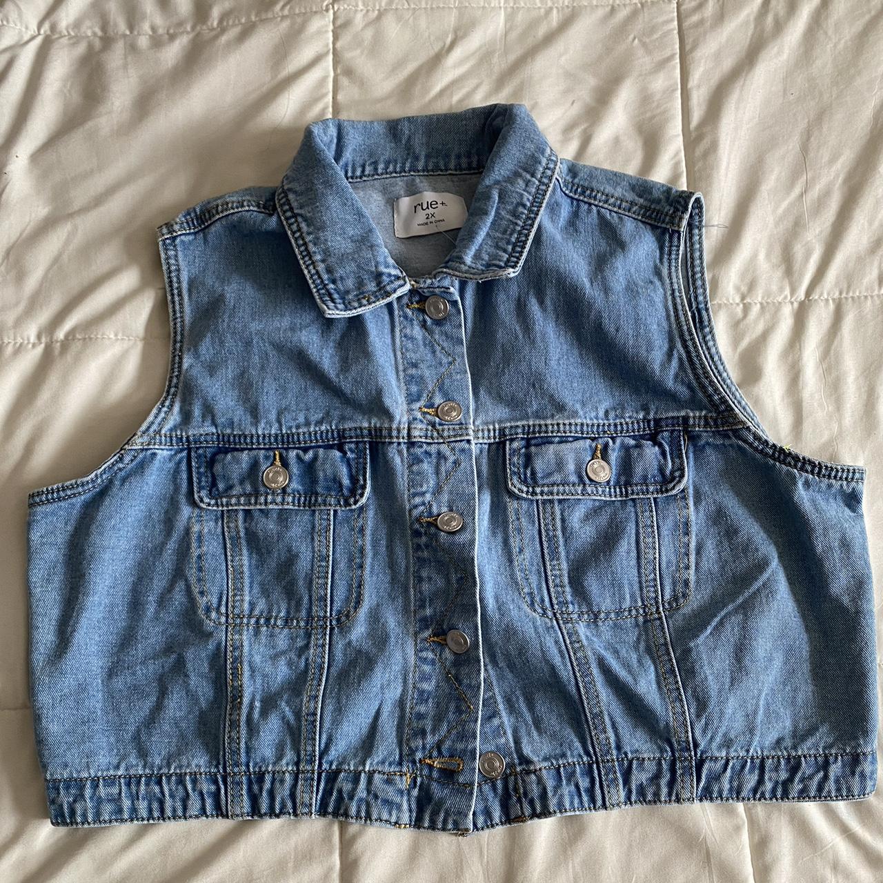 jean vest from rue 21 brand new, never been wore... - Depop