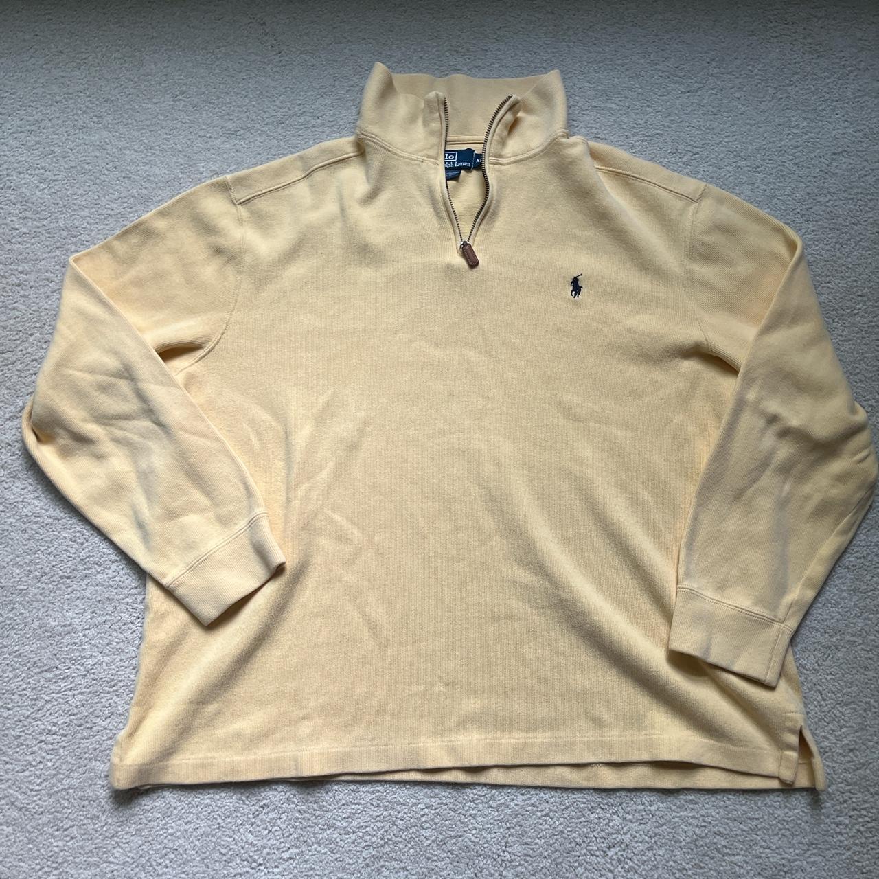 Creme Colored Polo by Ralph Lauren Sweater Size XL - Depop