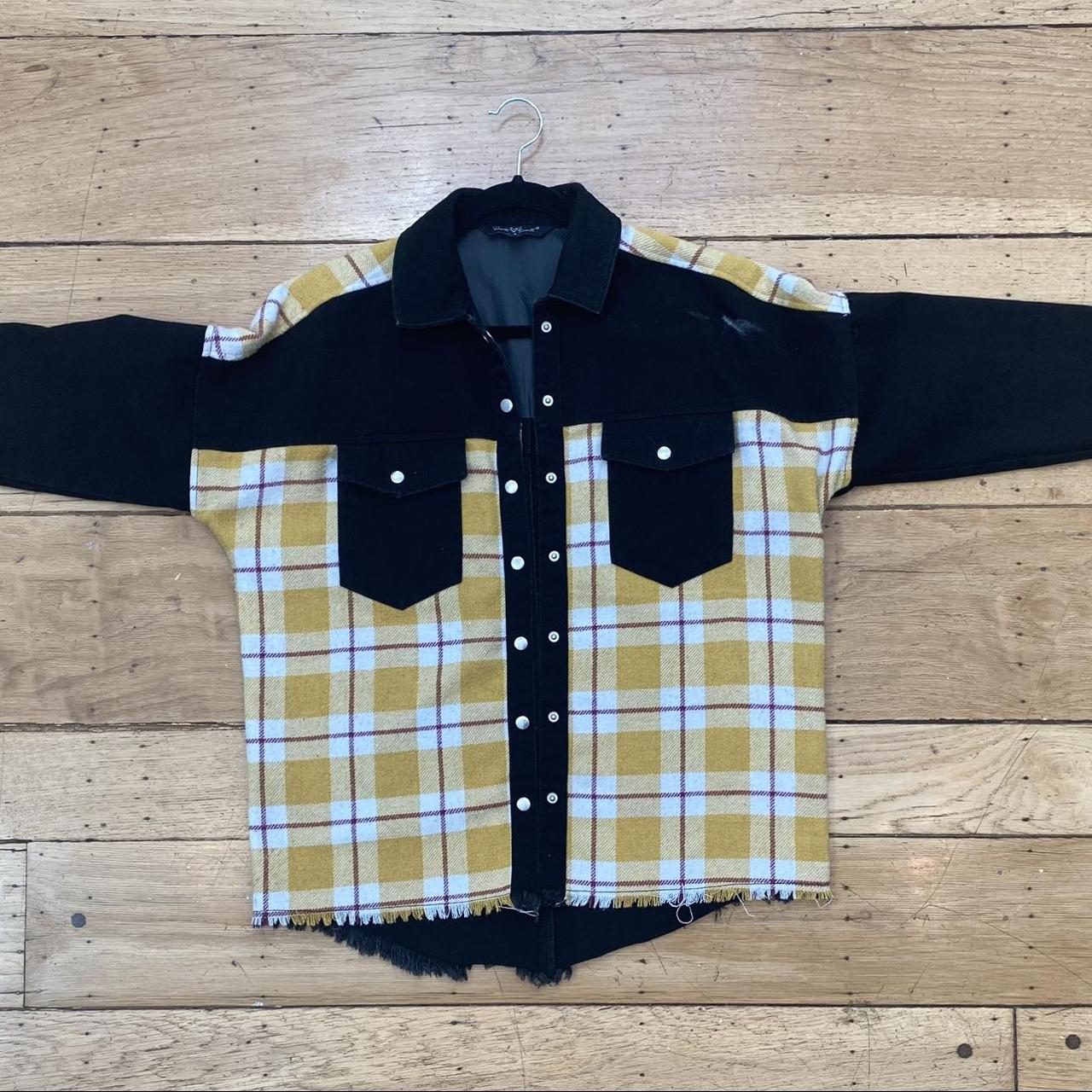 Black and yellow checkered jacket best sale