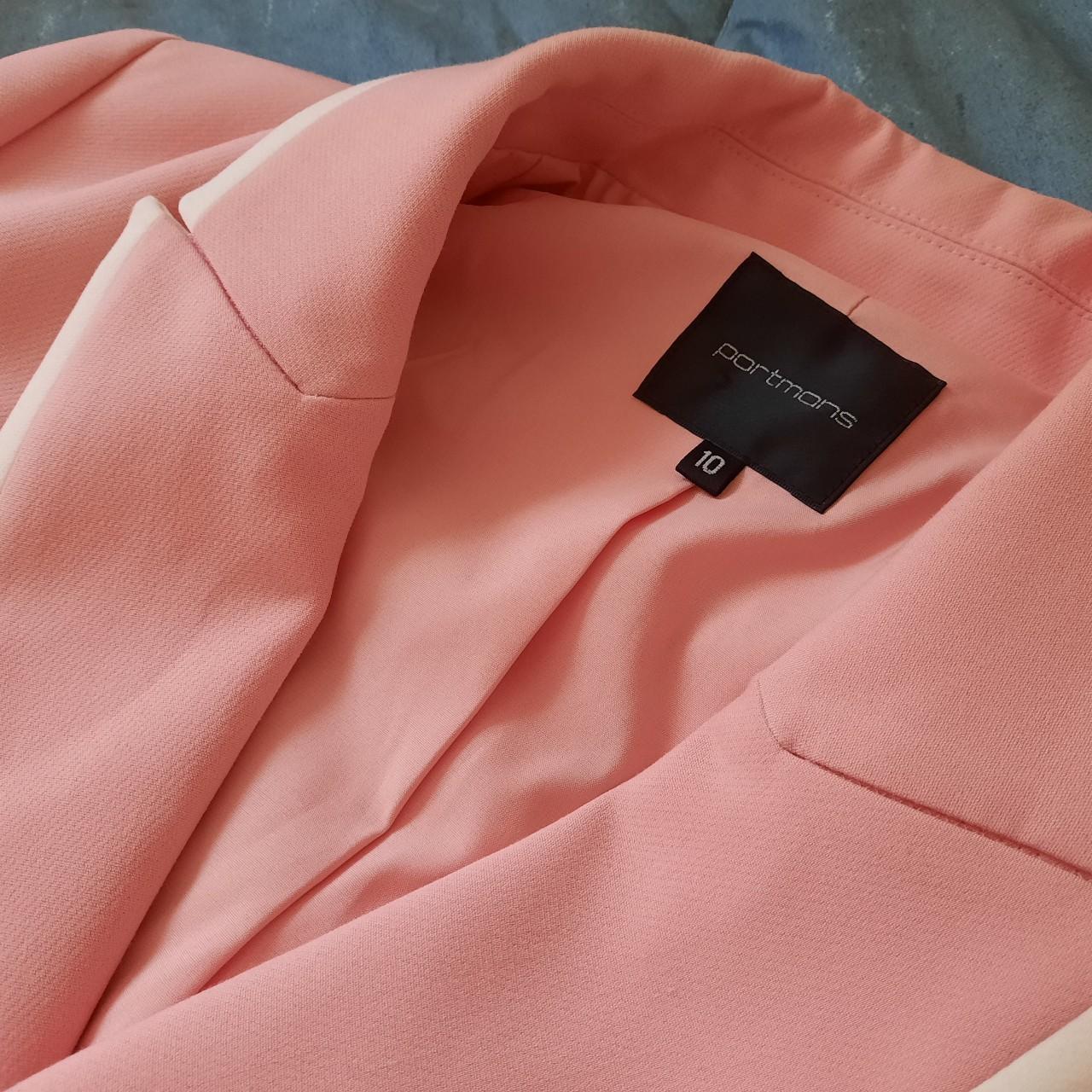 Portmans Pink & White Womens Blazer Suit Jacket Size... Depop