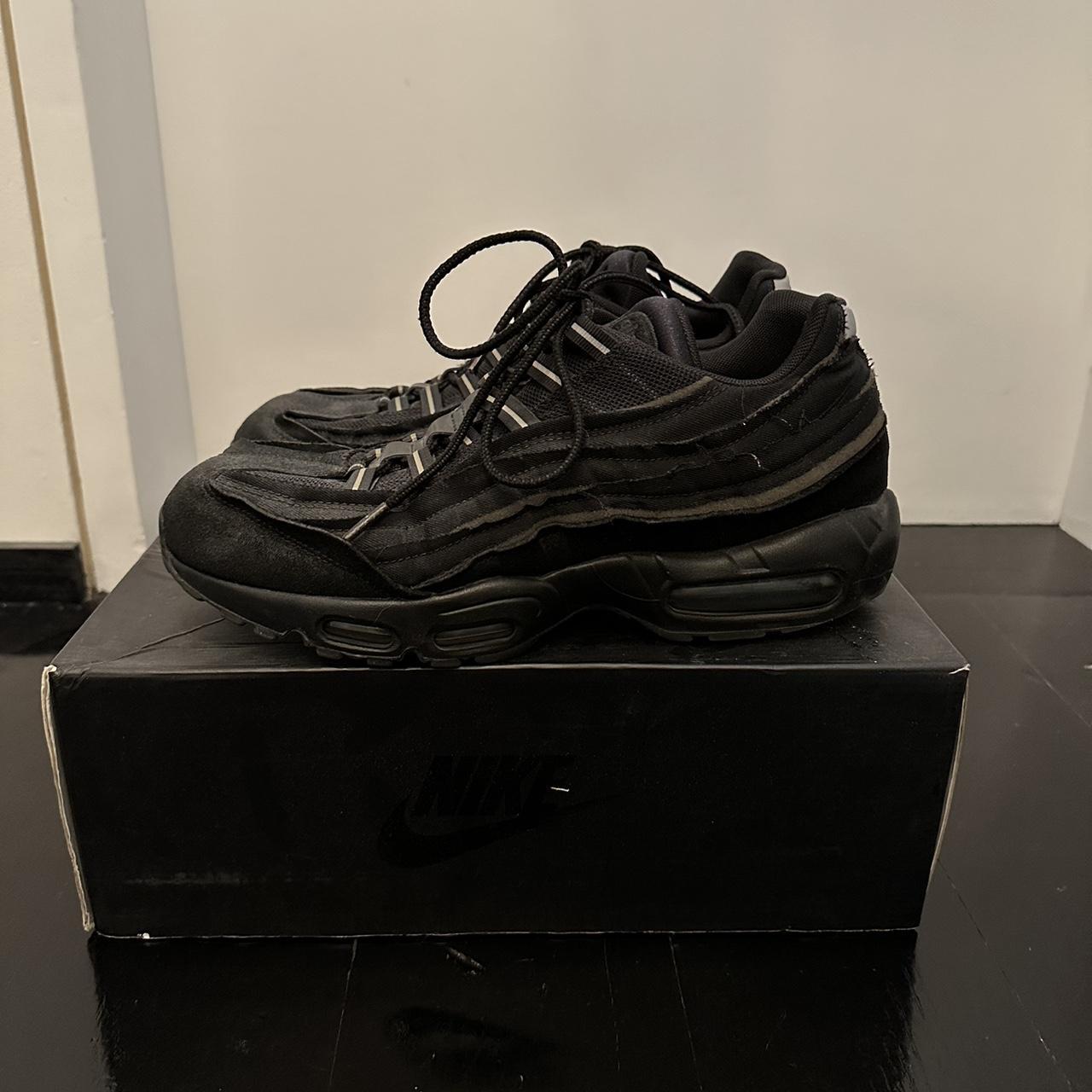 CDG x Nike Air Max 95s Triple Black Size 9 UK (Rare... - Depop