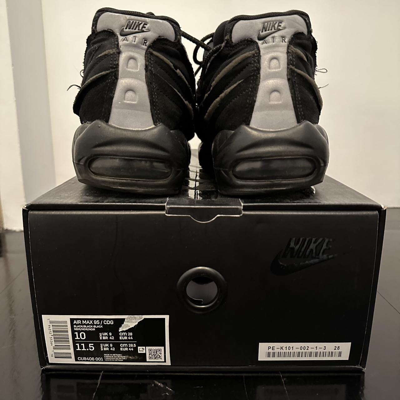 CDG x Nike Air Max 95s Triple Black Size 9 UK (Rare... - Depop