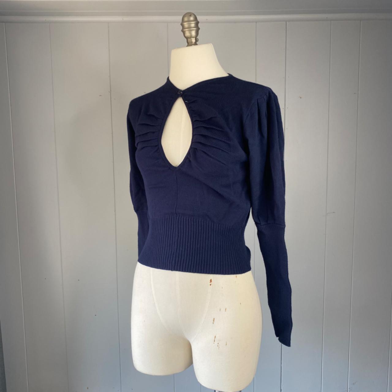 NWOT BOOB CUTOUTS VISCOSE SWEATER NAVY Fashion - Depop