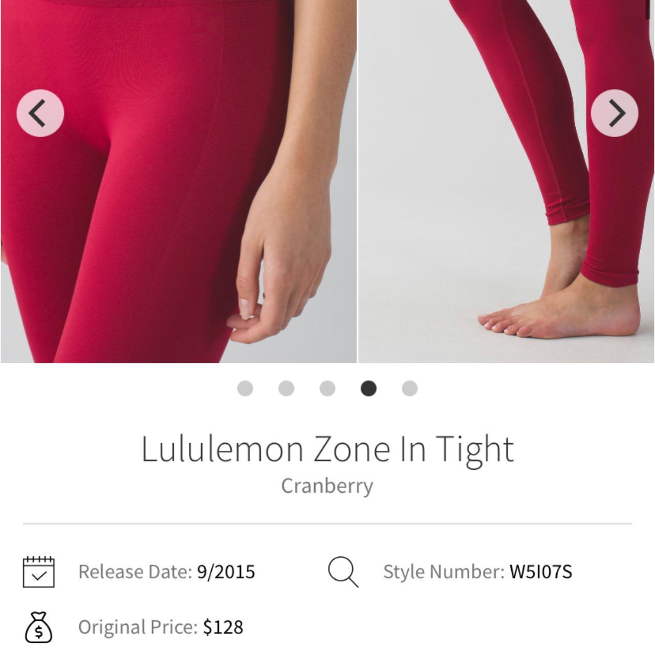 lululemon zone in tight in cranberry red rtp: - Depop