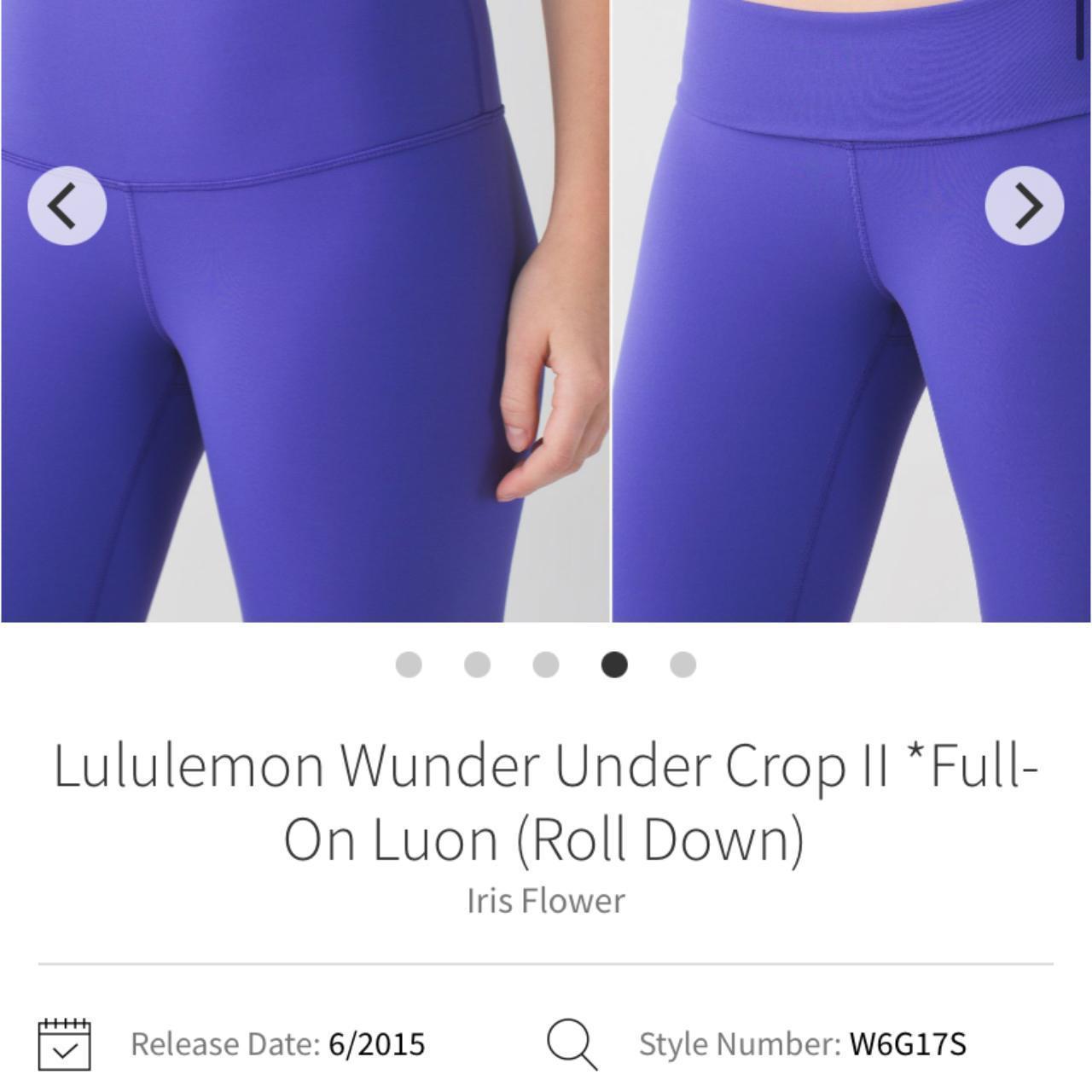 lululemon wunder under crop ii full on luon (roll - Depop