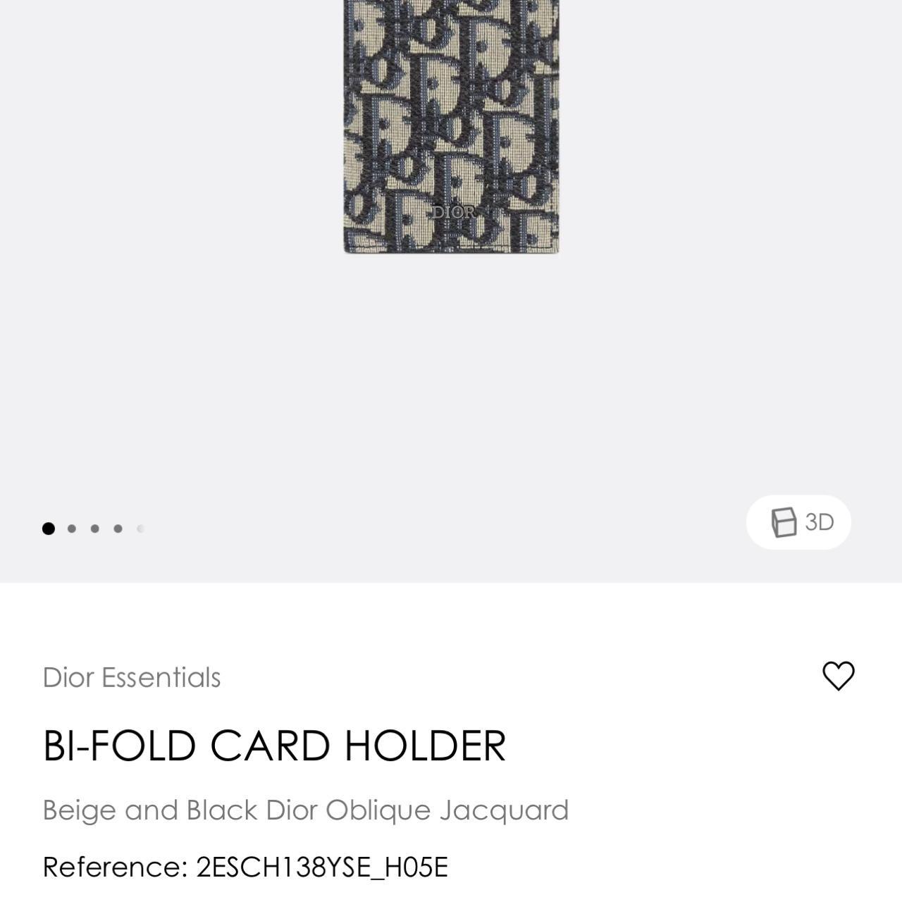 Bi-Fold Card Holder Beige and Black Dior Oblique Jacquard