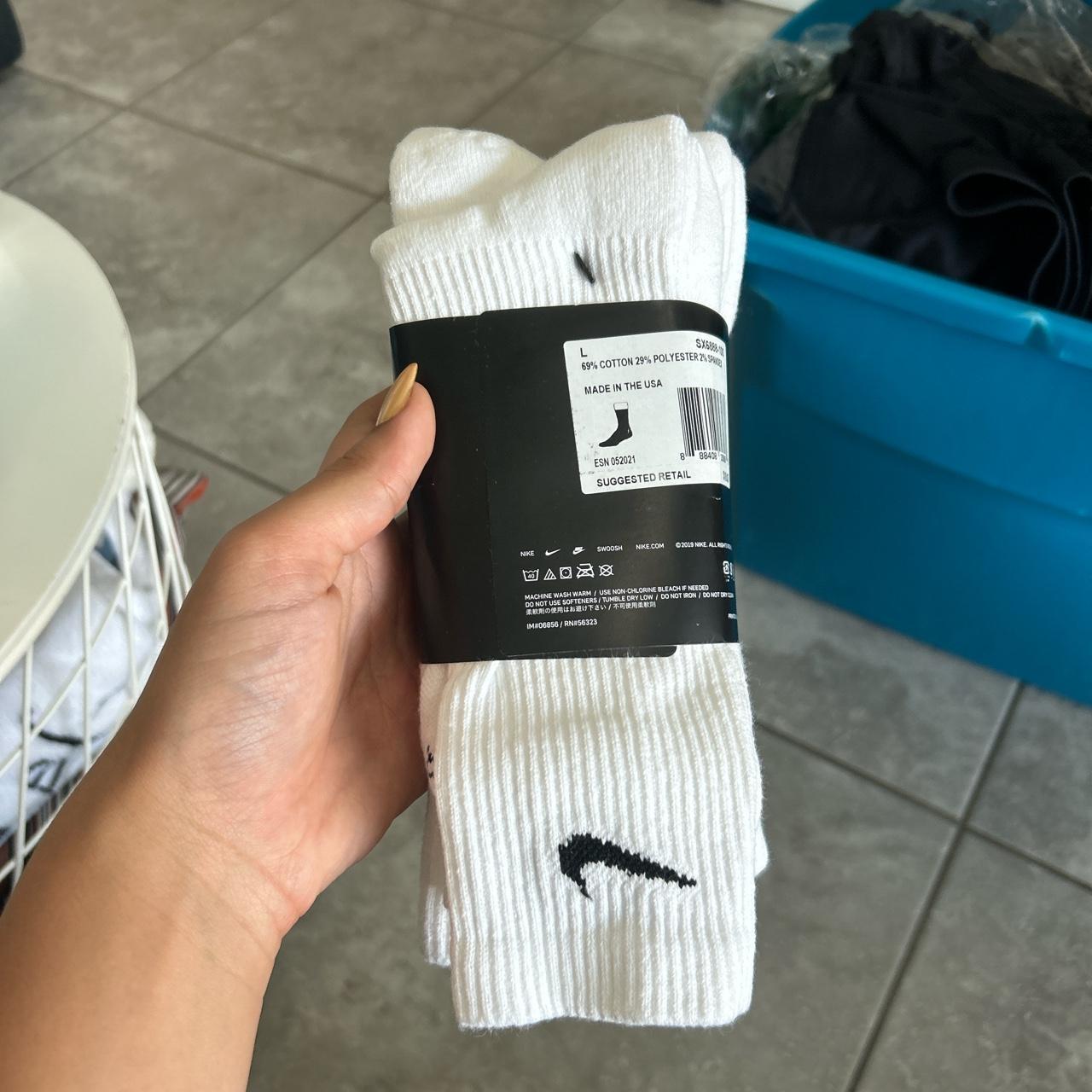 White Nike Training Crew Socks Comes with 3 pairs... Depop