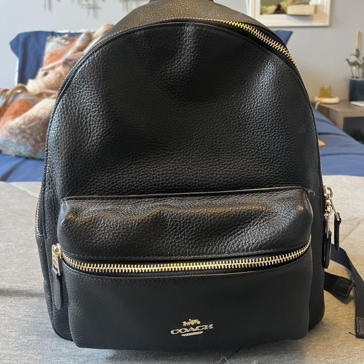 Coach Backpack Bag Charlie Black Pebbled Leather. Depop