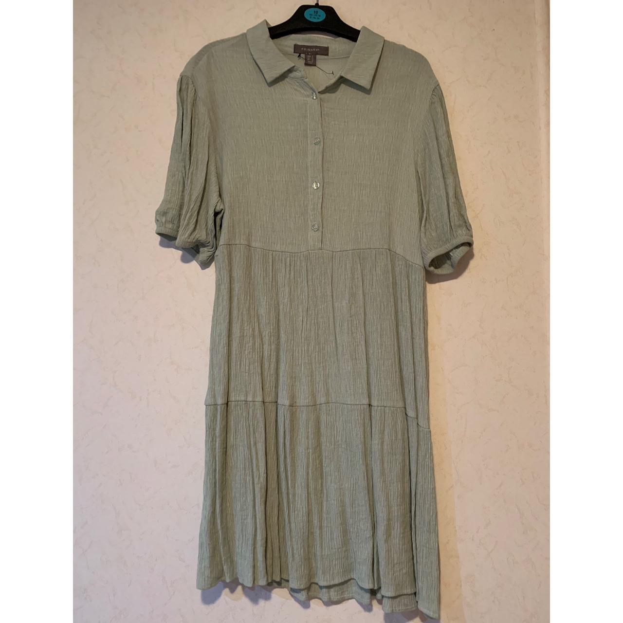 Primark Khaki green dress with buttons and collar.... - Depop