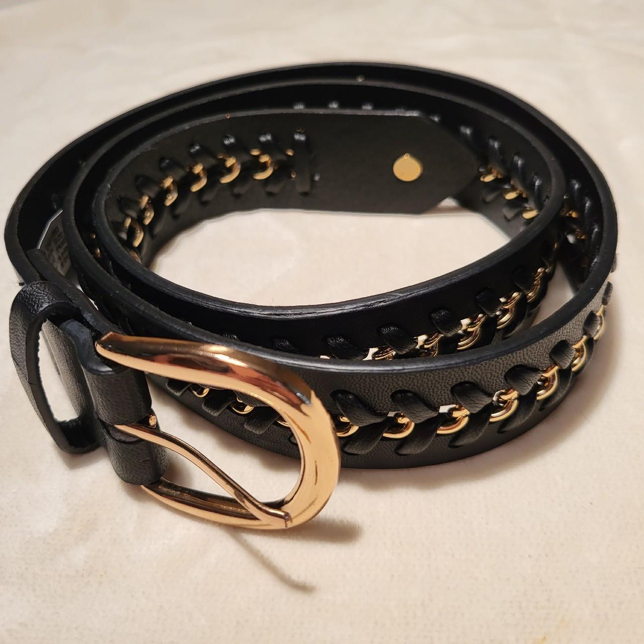 Burberry Men's Belt in Black/Gold | FW23/24 | Size S