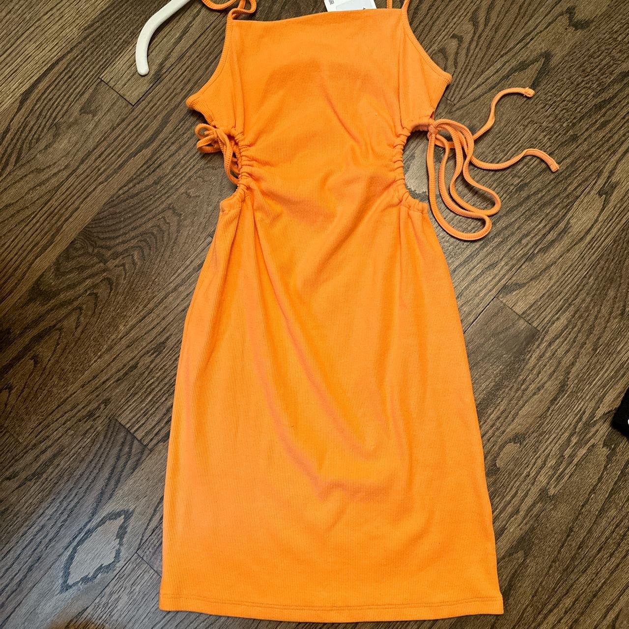 Zara Women's Orange Dress Depop