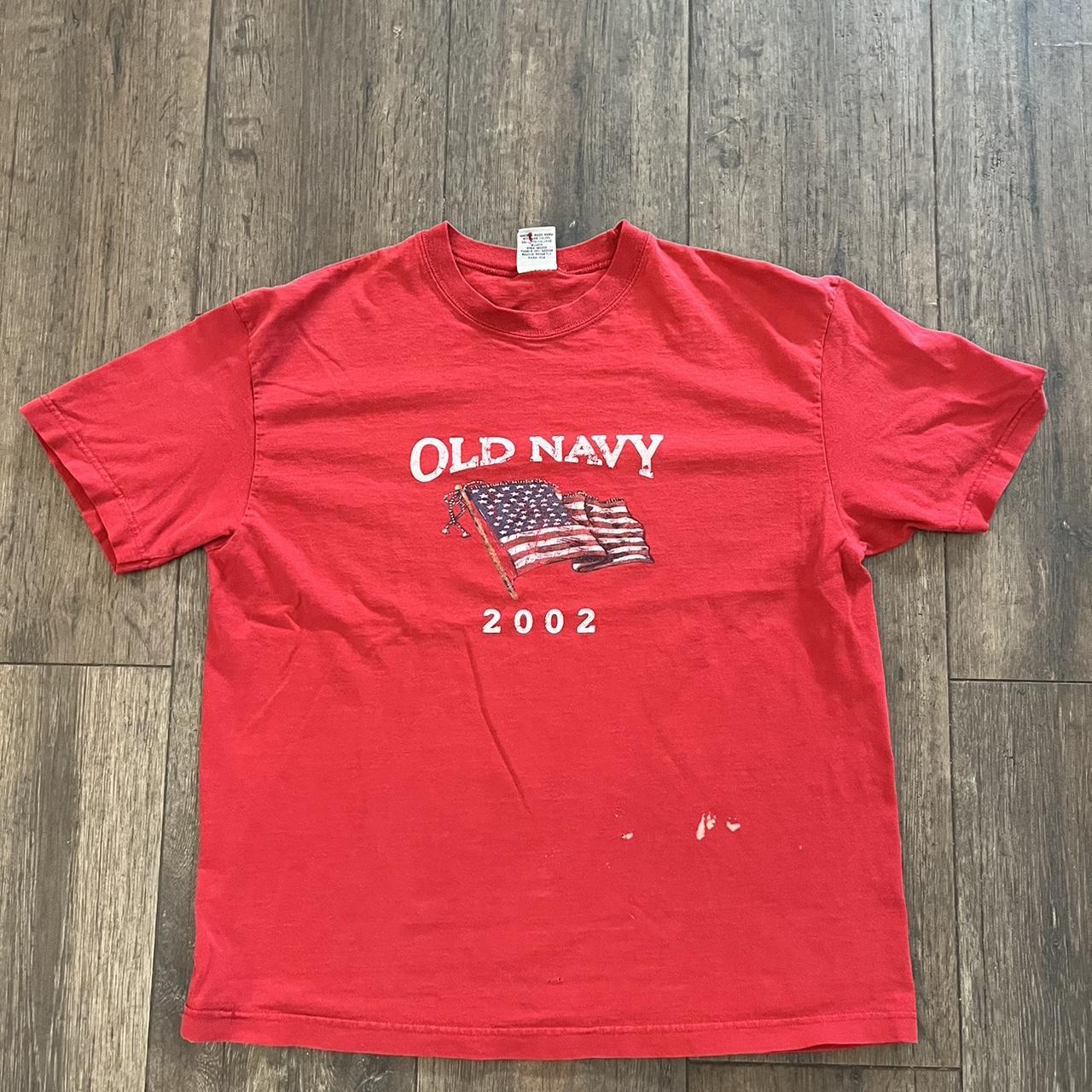 Old Navy Red American Flag Short Sleeve T-Shirt Unisex Kids Size Medium NEW