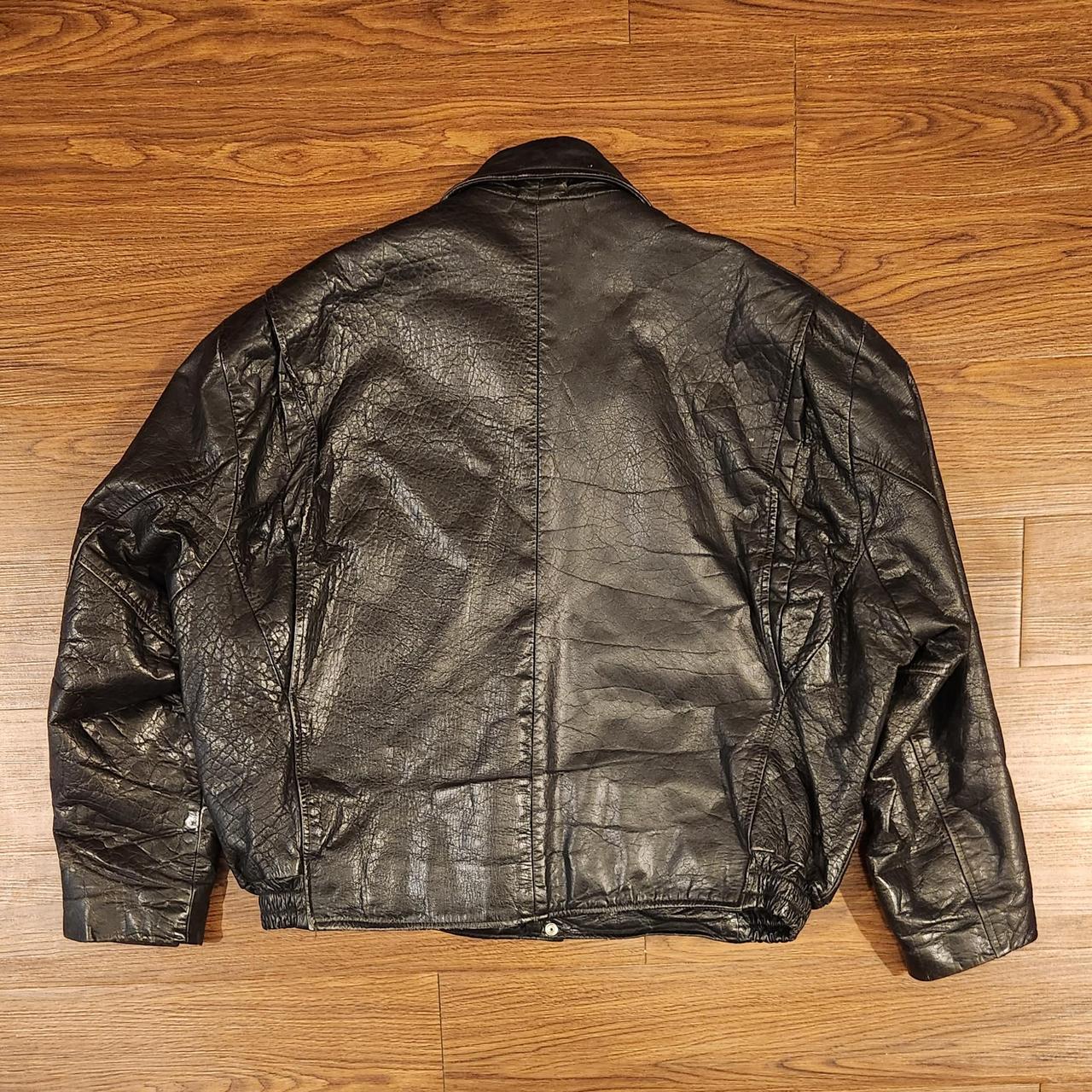 Vintage 80s Black Leather Jacket Chicago Cop Shop | Depop Vintage 80s Black Leather Jacket Chicago Cop Shop | Depop