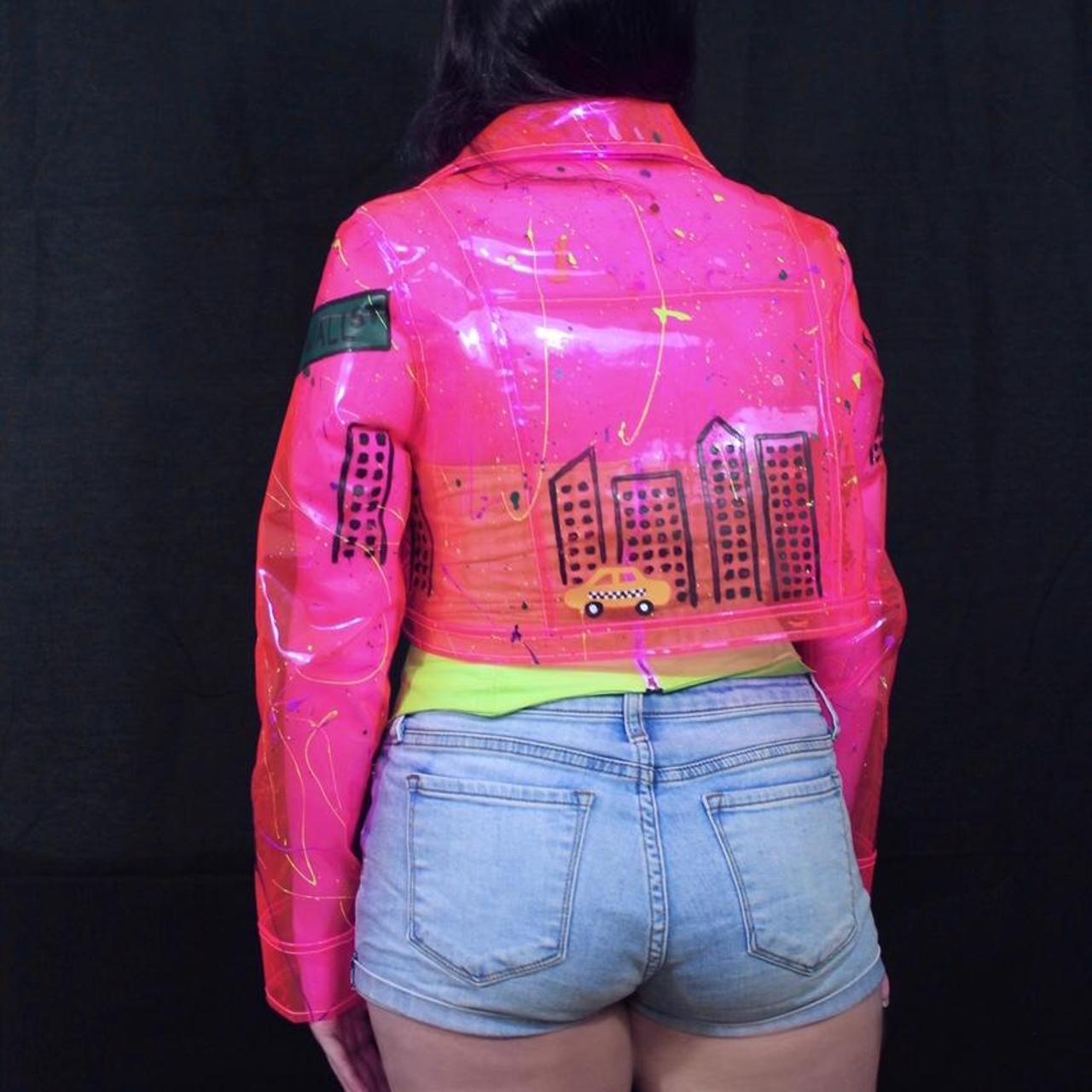 Pink vinyl outlet jacket