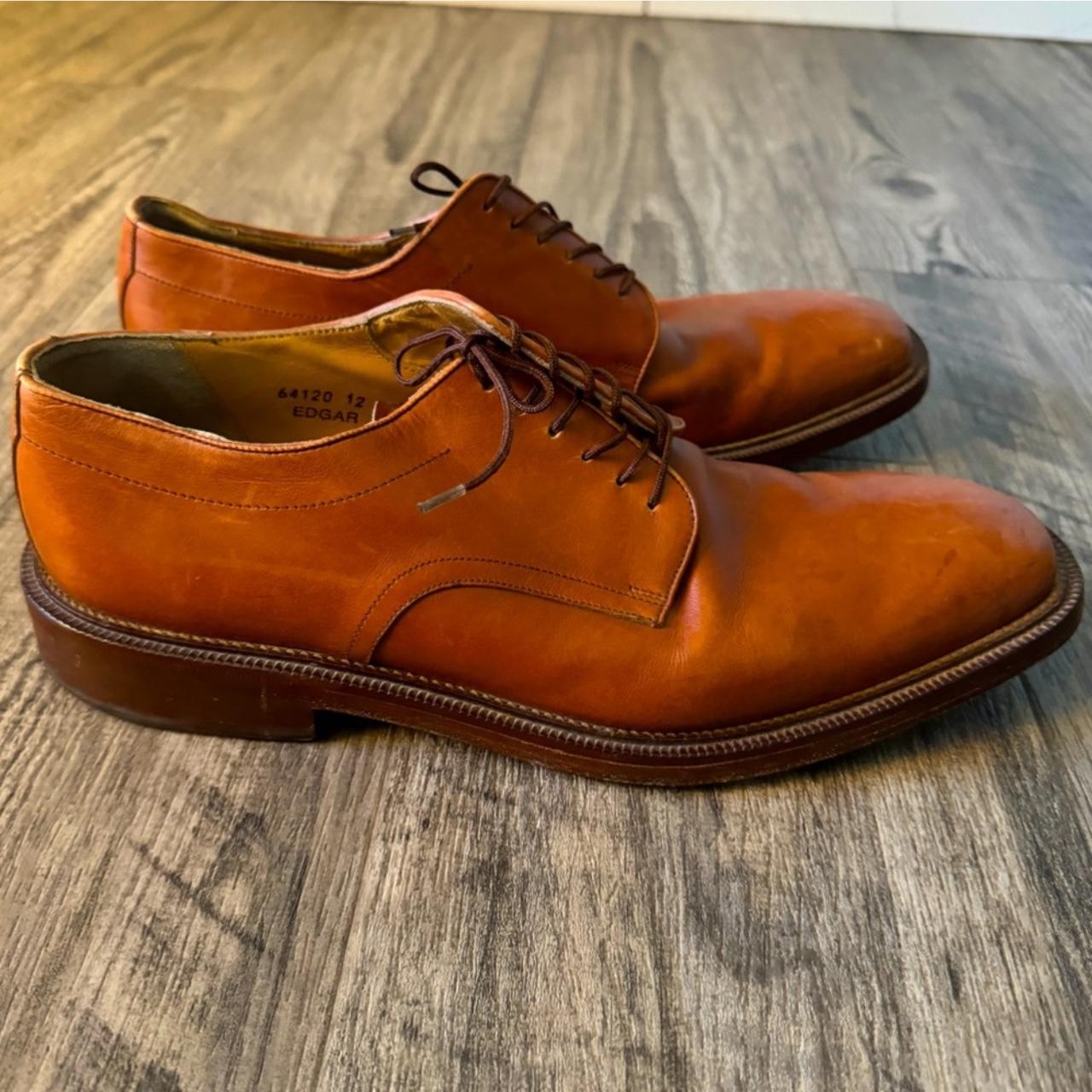 Bruno Magli Mens Brown Leather Edgar Derby Lace Up - Depop