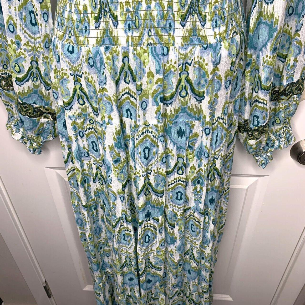 ZARA Boho Maxi Dress Size XL Peasant Cottage Coastal... - Depop