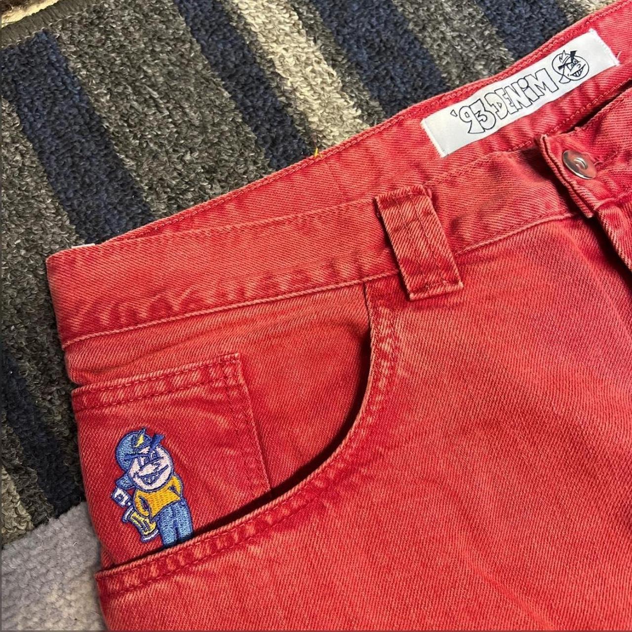 パンツ polar skate 93 red polar skate 93 denim red black