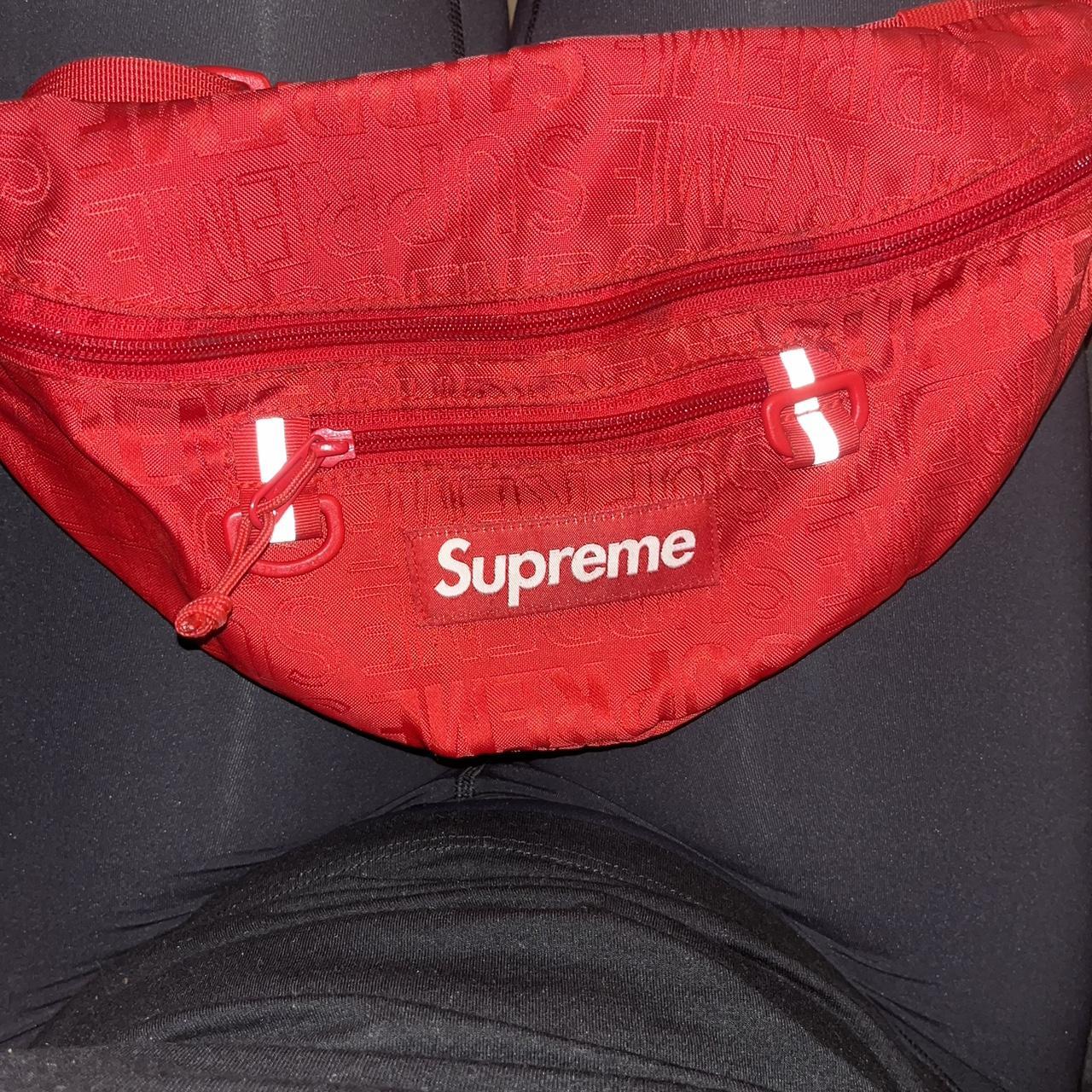 red authentic #supreme #bag #fannypack with - Depop