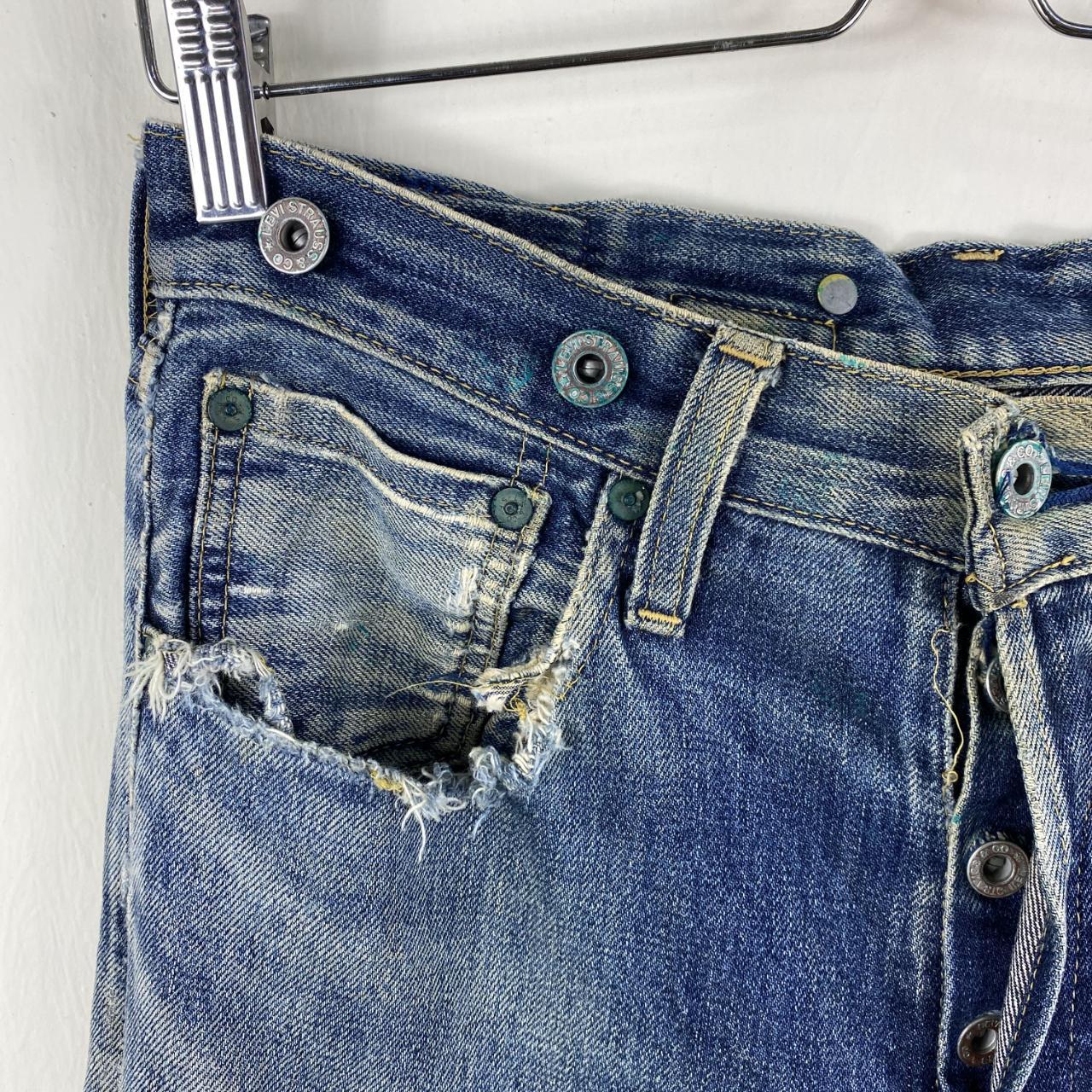 Vintage Heavily Insane Distressed Trashed Levis 501... - Depop