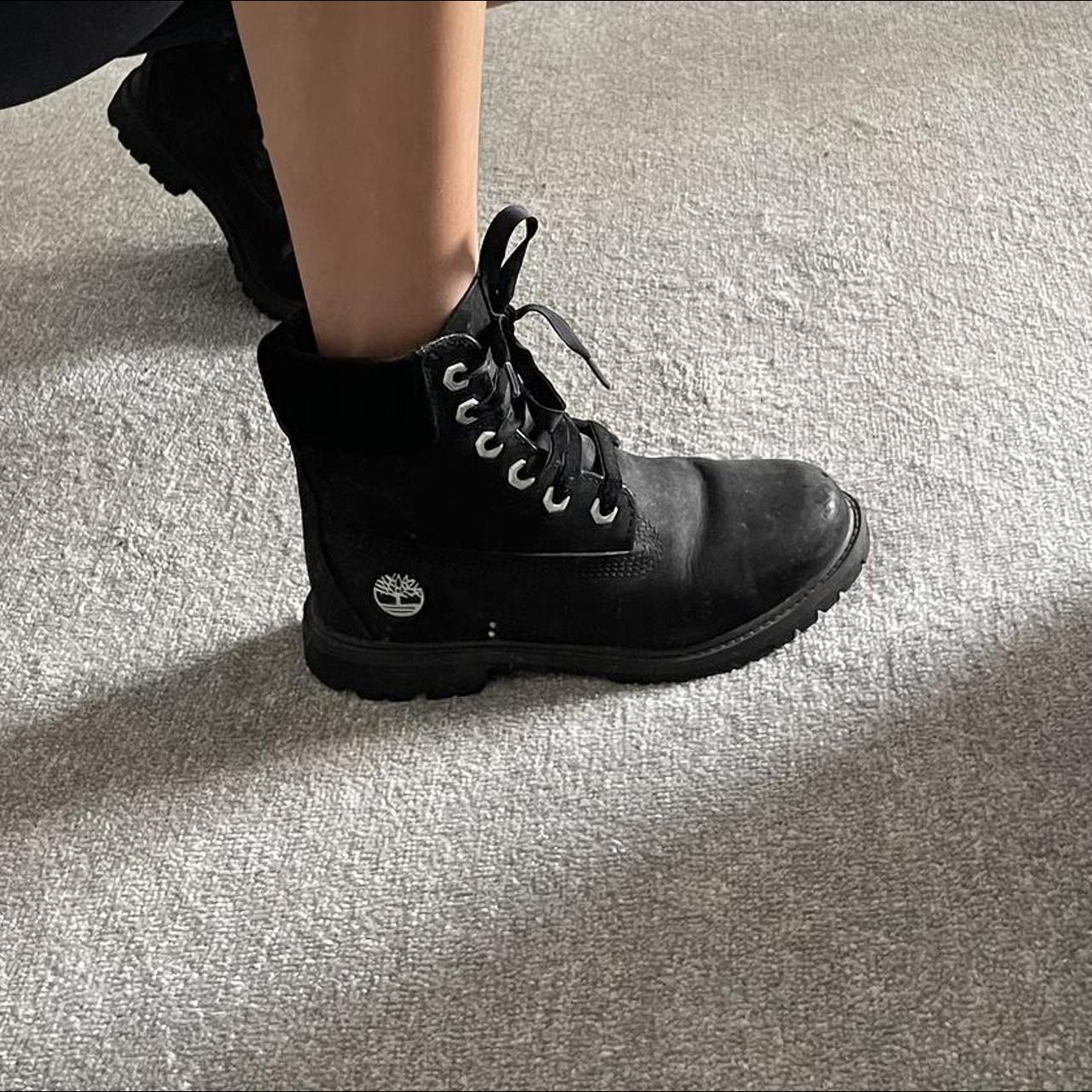 Black genuine Timberland boots, real leather and... - Depop