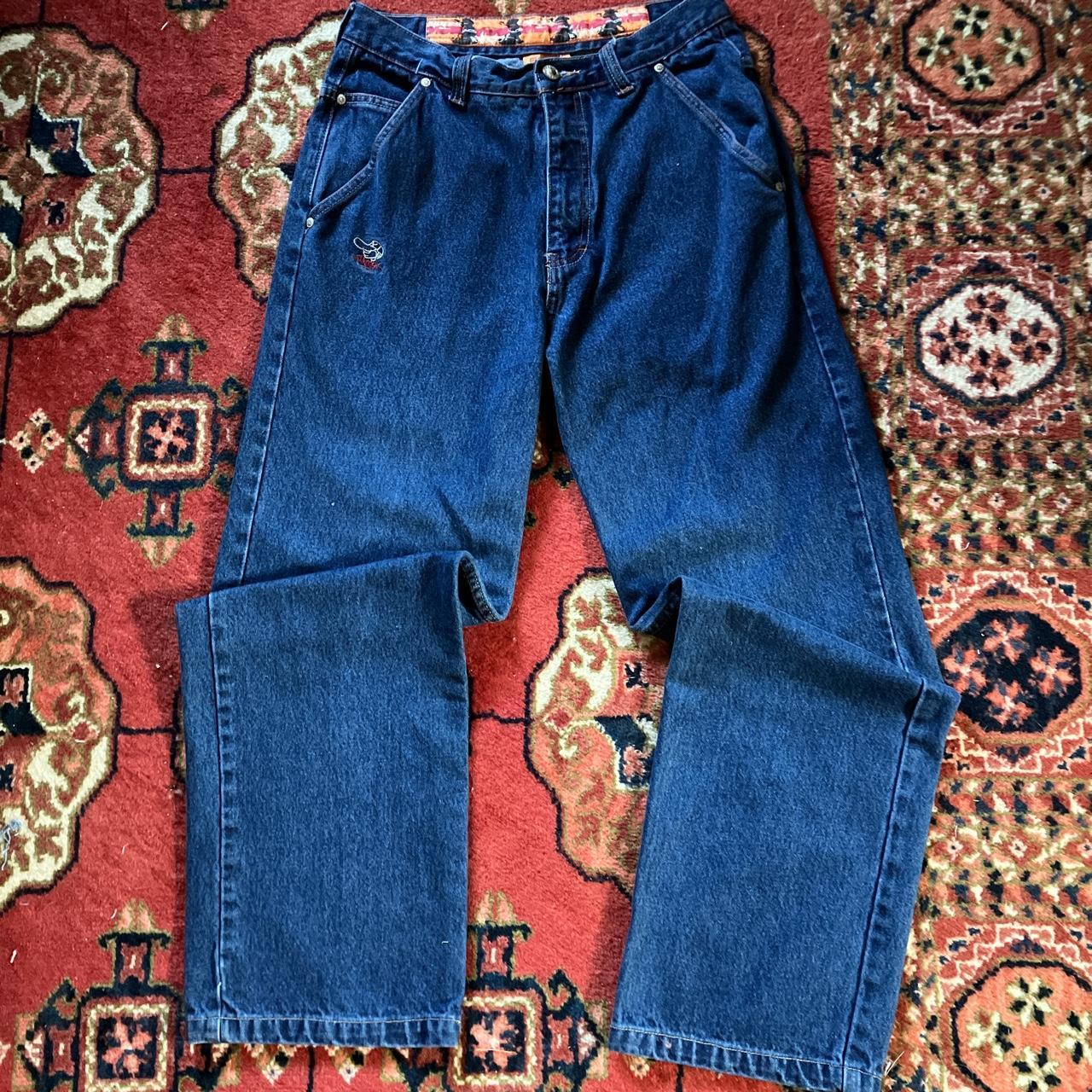 90s vintage paco jeans with crazy embroidury size... - Depop