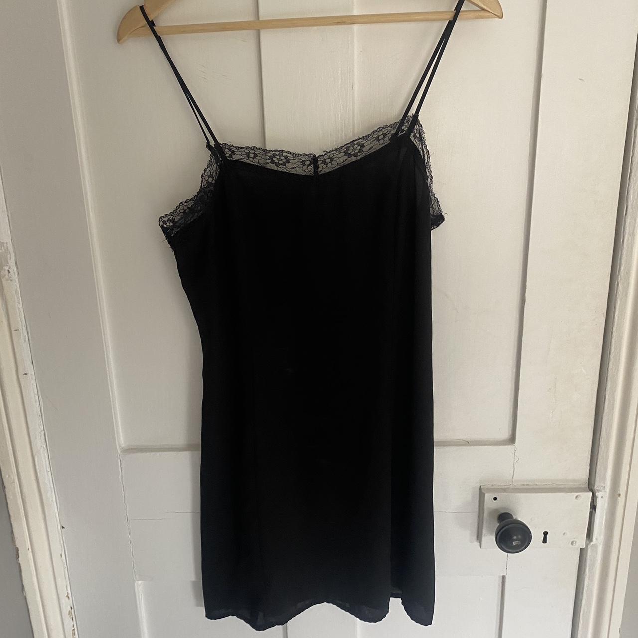 Black H&M slip dress Lace trim 12 Depop