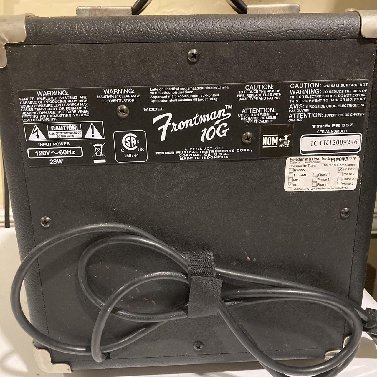 Fender Frontman 10G Electric Guitar Amplifier, Black, Type PR 357