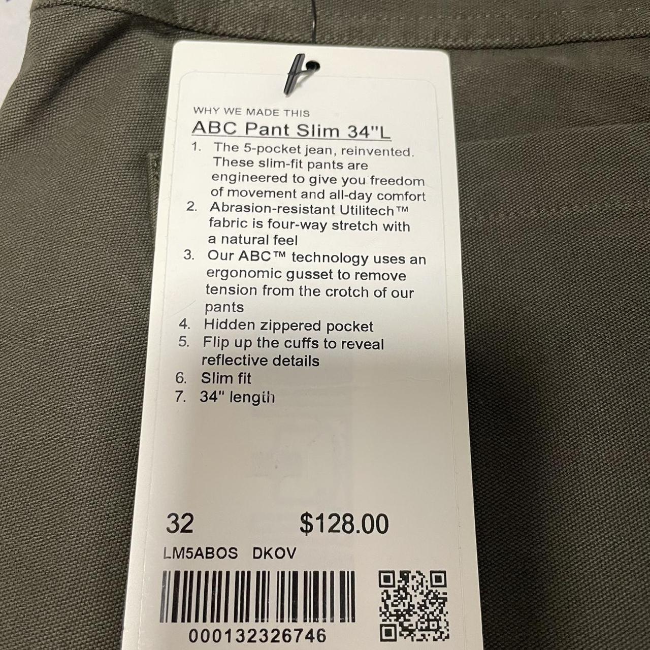 Abc pant slim 34”L Brand new. Authentic lululemon - Depop