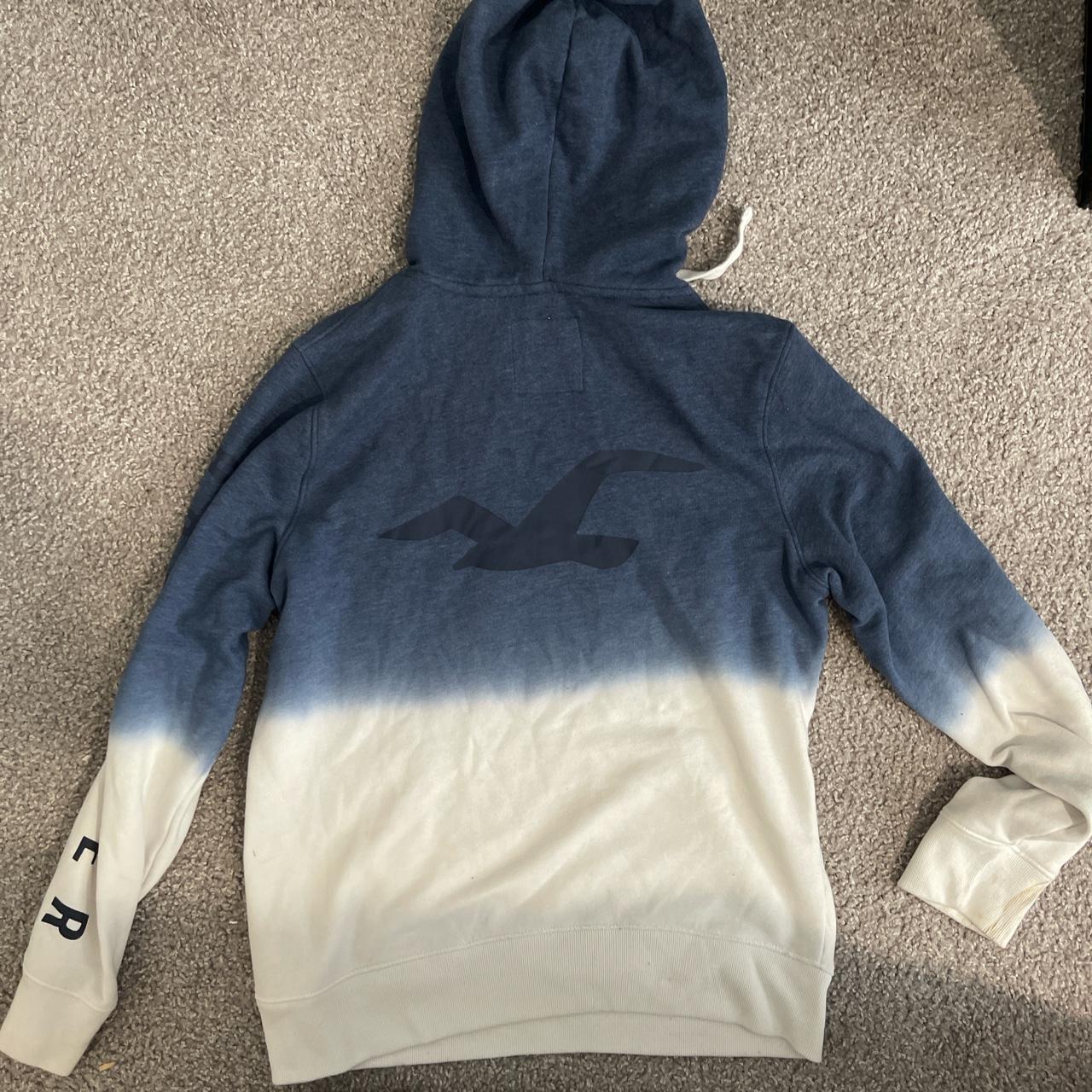 Hollister California Ombré Print Hoodie Navy Blue - Depop