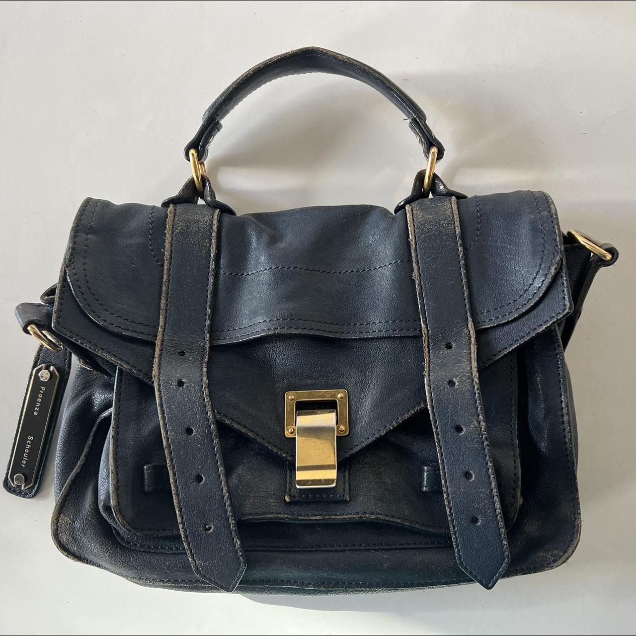 Proenza Schouler PS1 Tiny in navy blue. Worn Depop