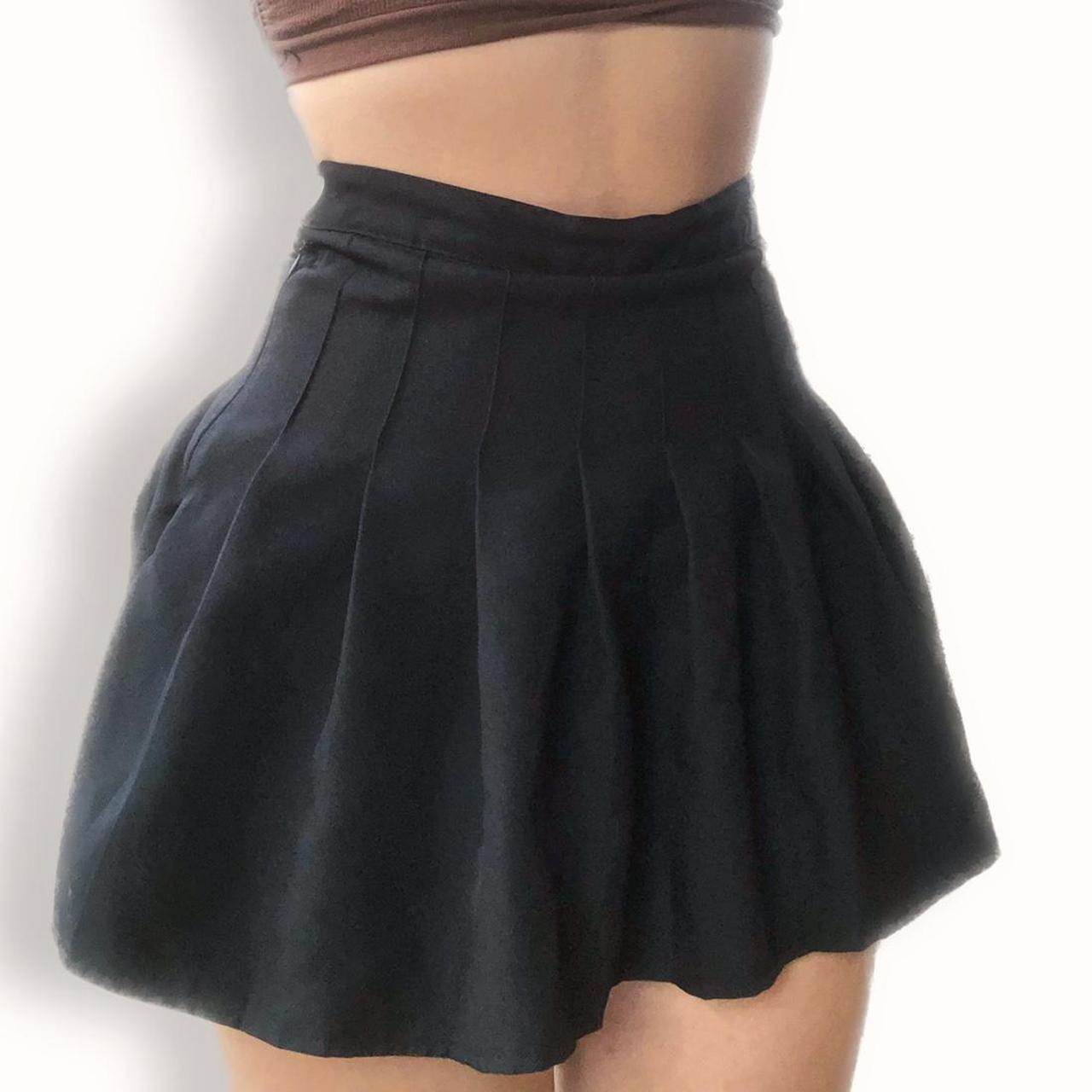 Black Pleated Tennis Skirt