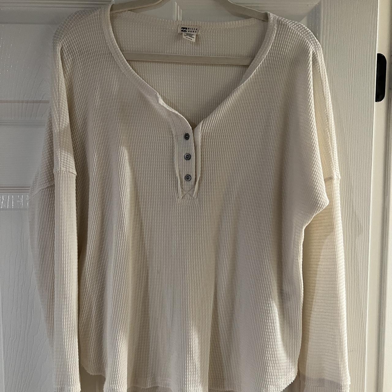 Billabong white Henley long sleeve. Super cozy.... - Depop