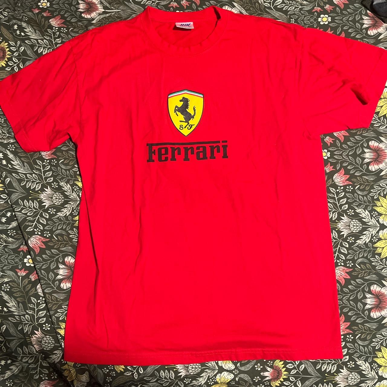 Ferrari Men's Red and Yellow Shirt | Depop