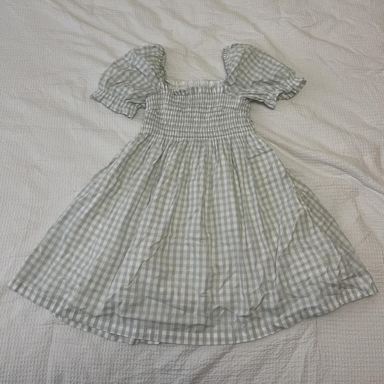 Abercrombie & Fitch Women's Green and White Dress | Depop