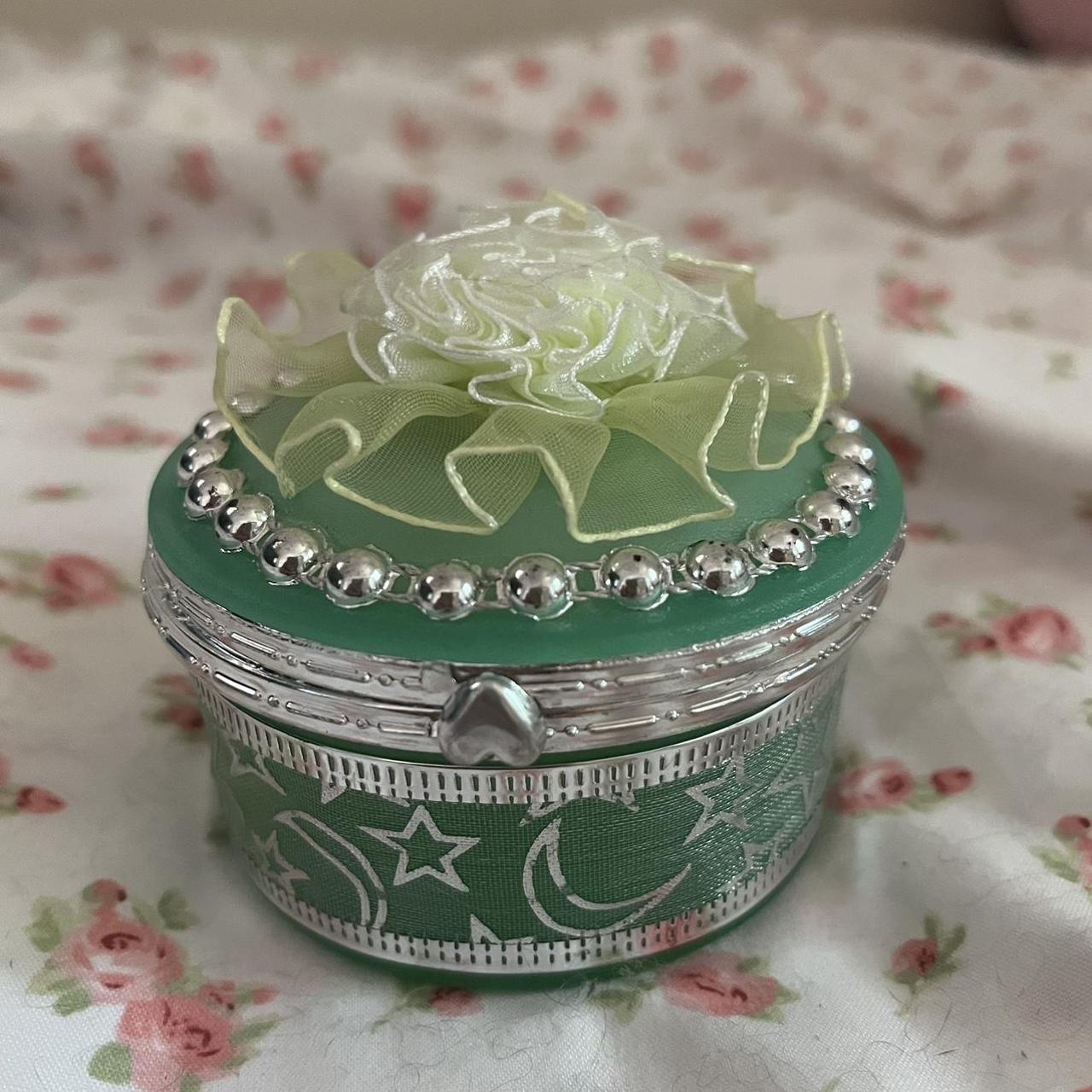 small green jewelry box with mirror #green... - Depop