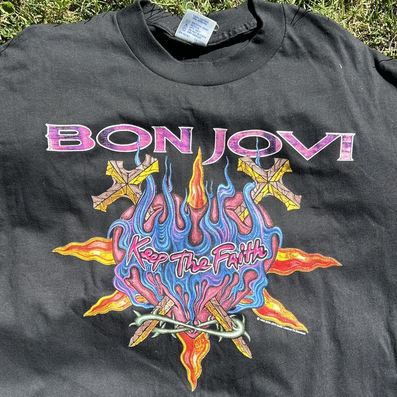 vintage 90s BON JOVI KEEP THE FAITH WORLD TOUR 1993 | Depop
