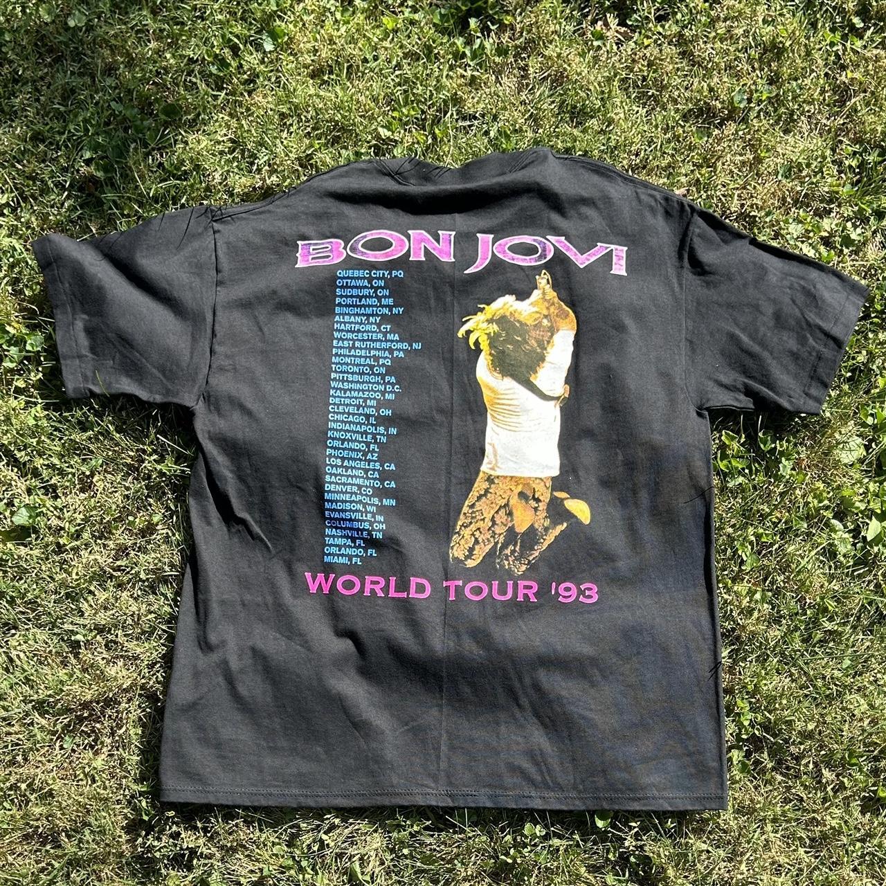 90s Bon Jovi Keep The Faith バンドTシャツ Vintage Bon Jovi 1992 Keep the Faith Brockum Single Stitch T