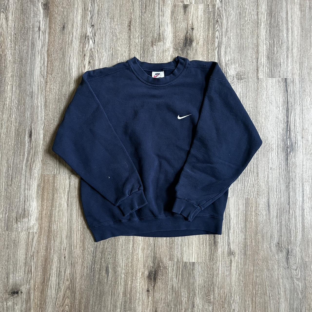 Medium navy blue Nike sweatshirt #preloved... - Depop