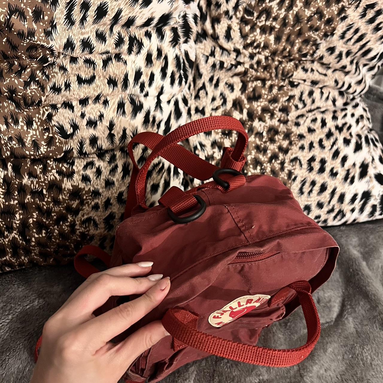 Fjallraven Kanken mini backpack in red and burgundy. Depop