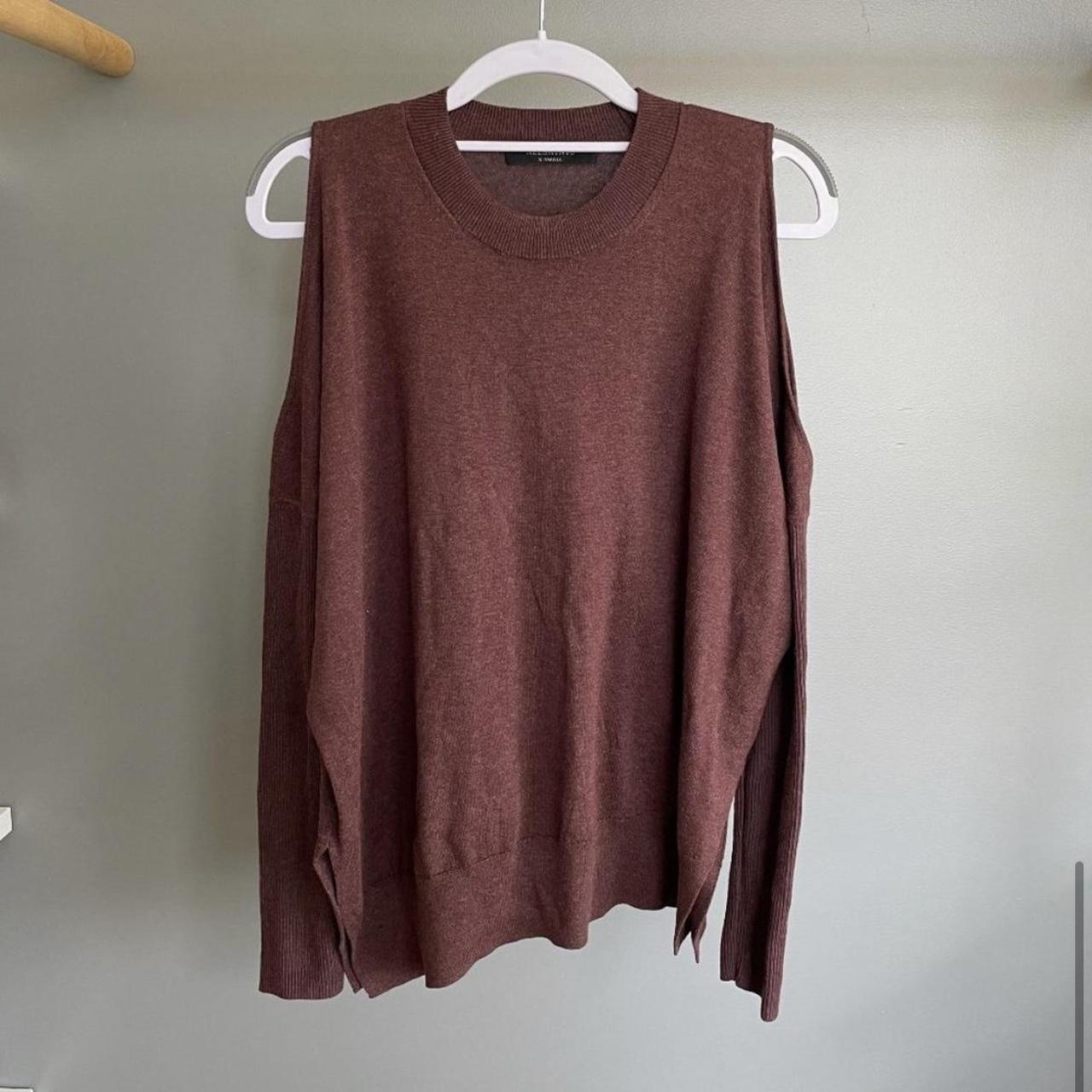 AllSaints Women's Burgundy Jumper | Depop